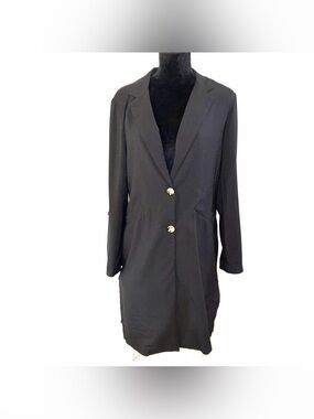 Have Los Angeles Classic Black Longline Blazer Size Lg Duster Cardigan Jacket